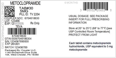 Label (0093 2204 01 Metoclopramide 5mg 67046 186 30)
